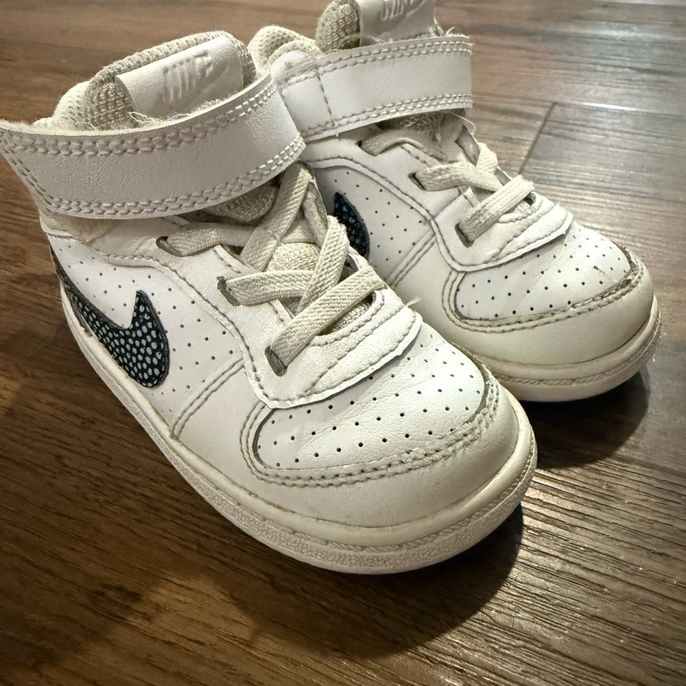 Nike White and Black High-Top Sneakers